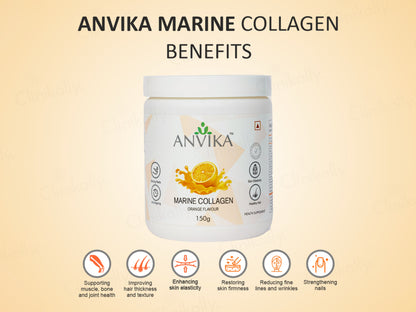 Anvika Marine Collagen Health Supplement Powder - Orange Flavour