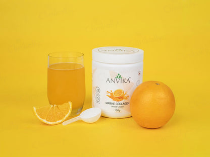 Anvika Marine Collagen Health Supplement Powder - Orange Flavour