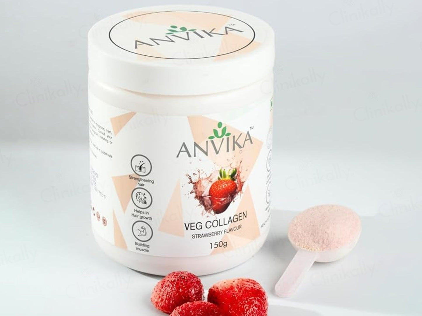 Anvika Veg Collagen Health Supplement Powder - Strawberry Flavour