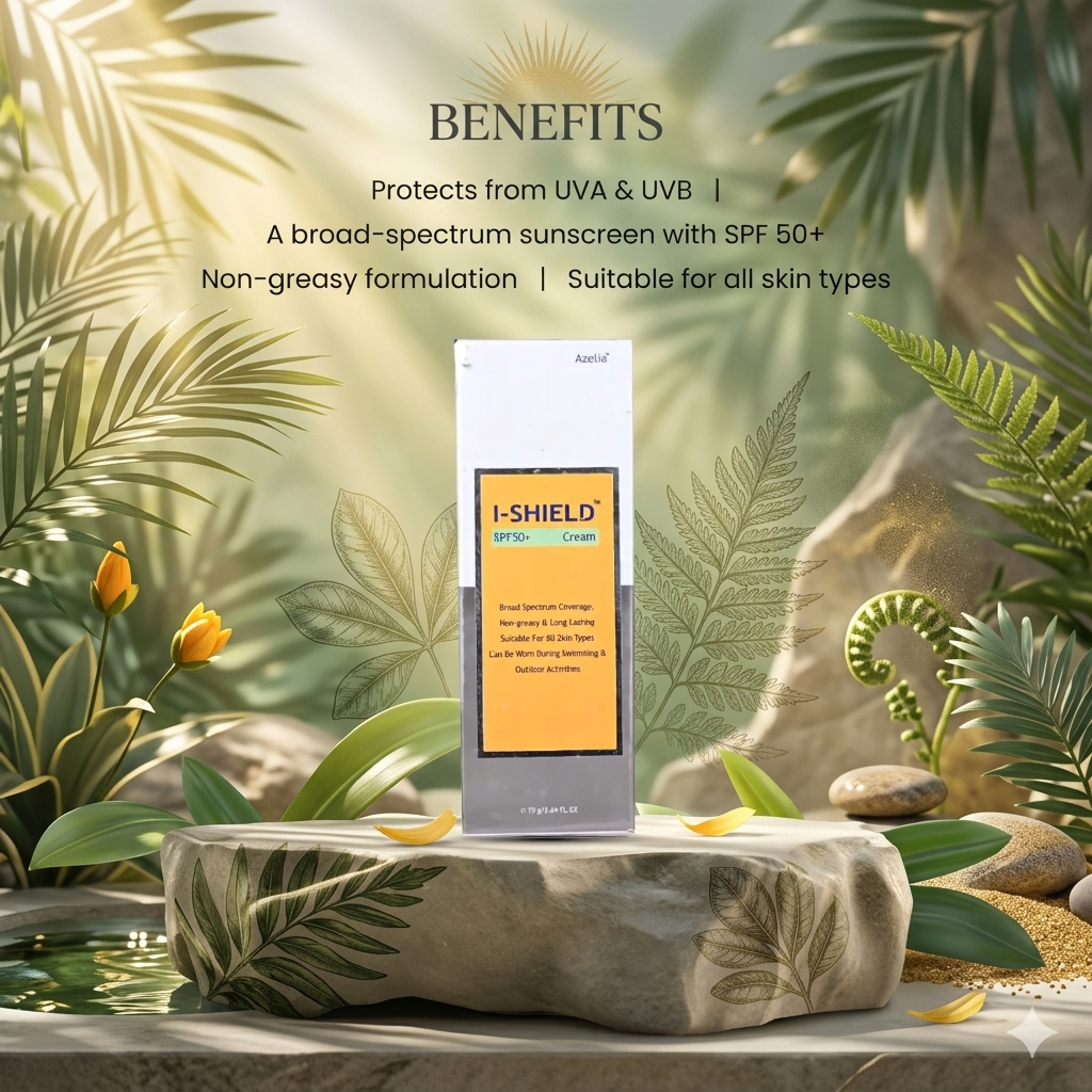 Azelia I-Shield Sunscreen SPF 50 PA+++ Daily Sun Protection

