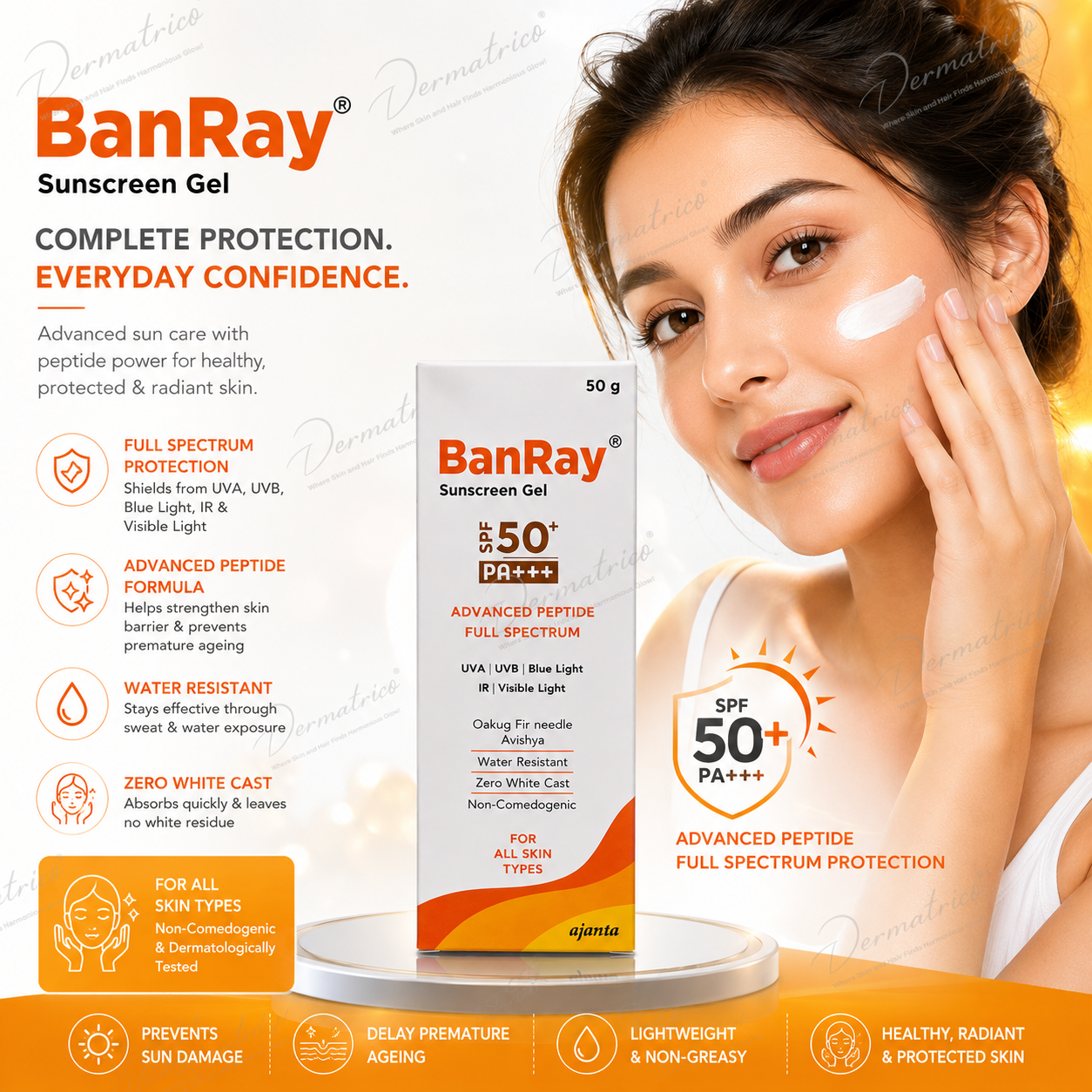 Banray Advanced Peptide Sunscreen Gel SPF 50+ PA+++
