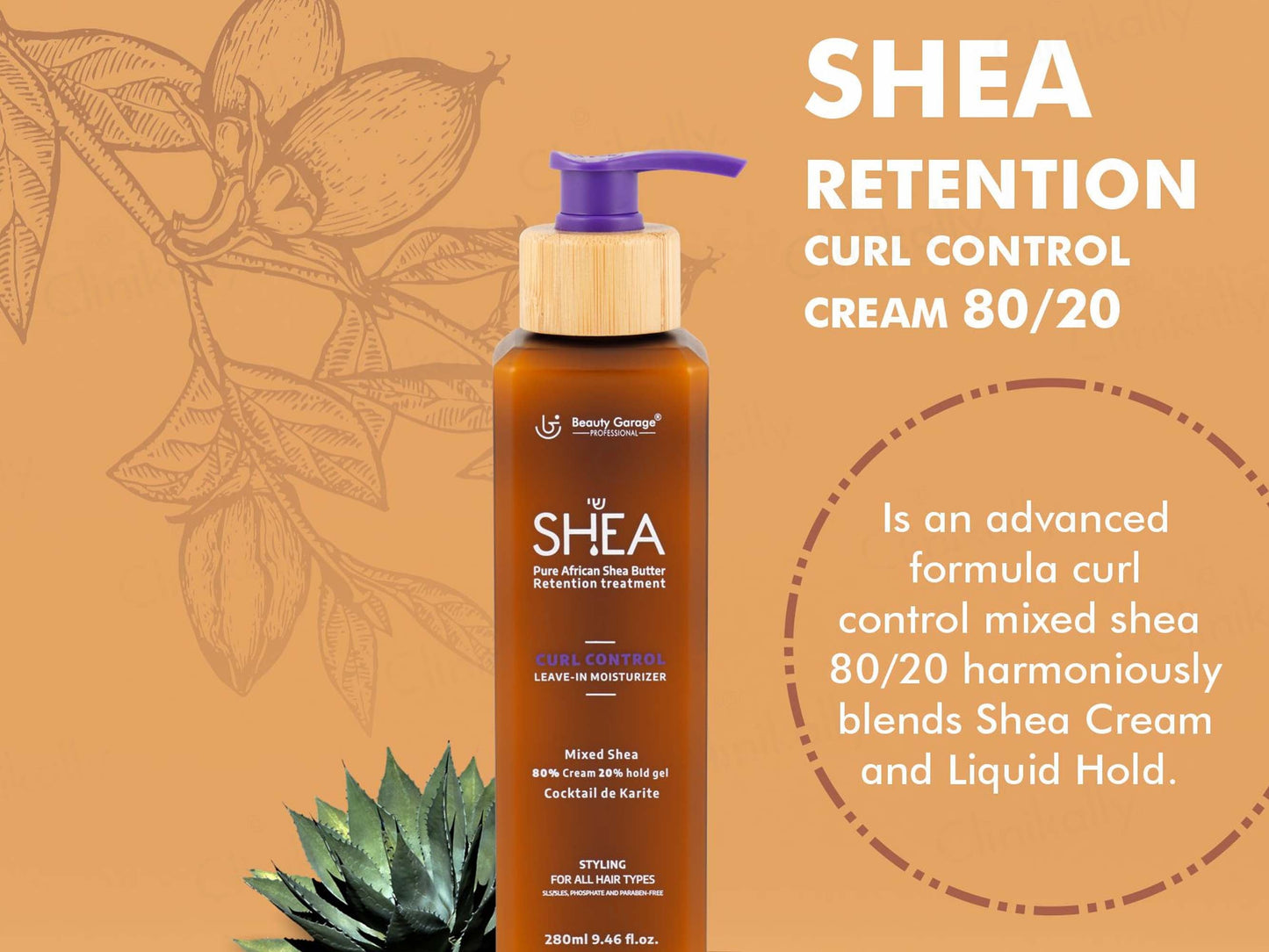 Beauty Garage Pure African Shea Butter Retention Treatment Curl Control Leave-In Moisturizer