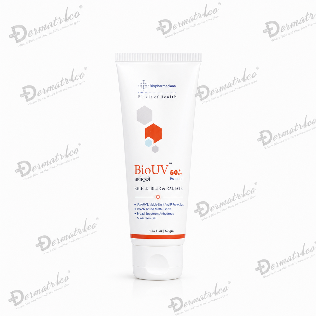BioUV Sunscreen Gel SPF 50+ PA++++(Peach+Tinted +Matte) 