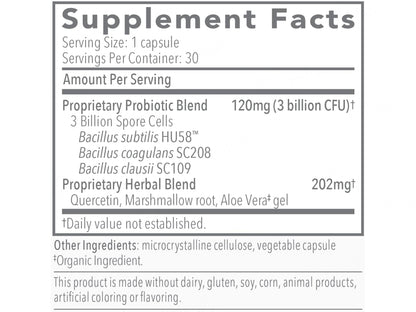 Biocidin Botanicals Proflora 4R Spore-Based Probiotic Dietary Supplement Capsule