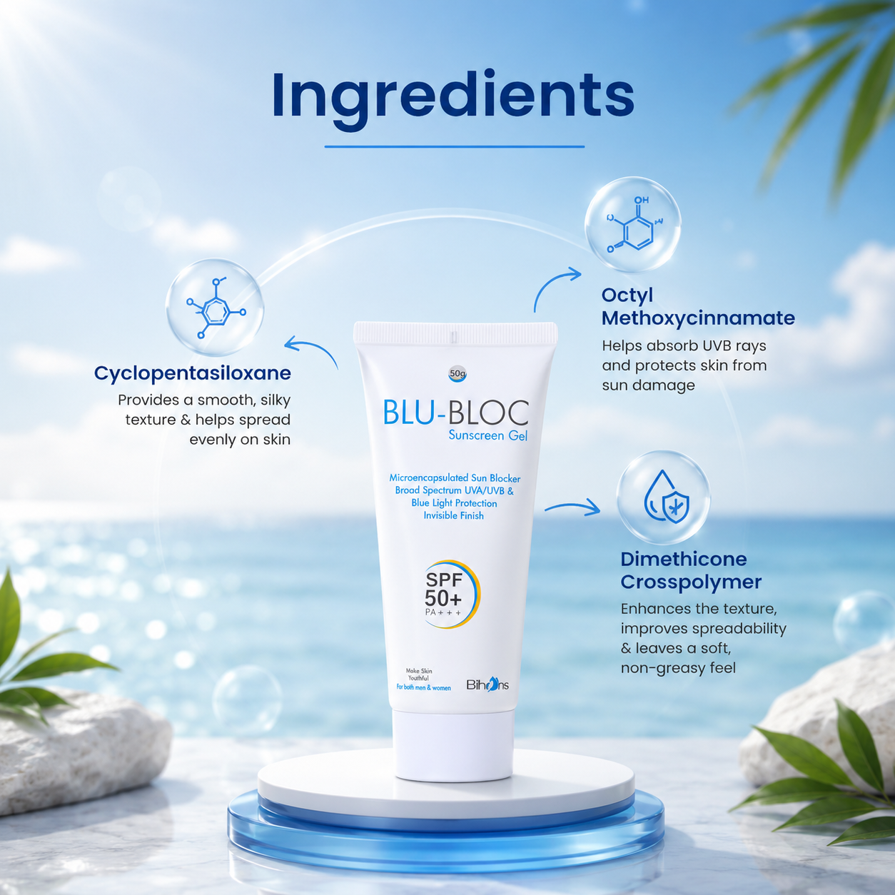 Blu-Bloc Sunscreen Gel SPF 50 PA+++