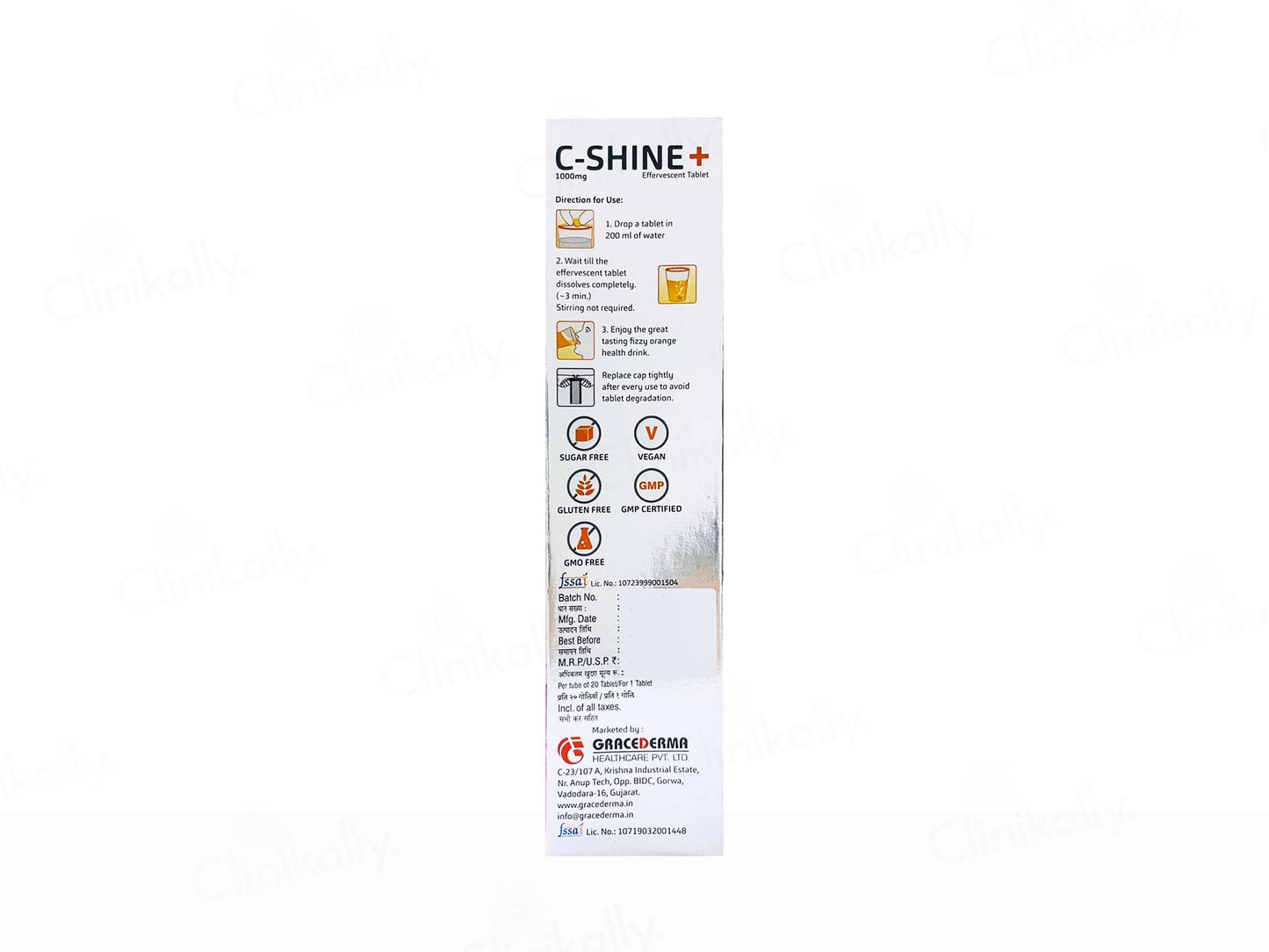 C-Shine+ 1000mg Effervescent Tablet - Orange Flavour