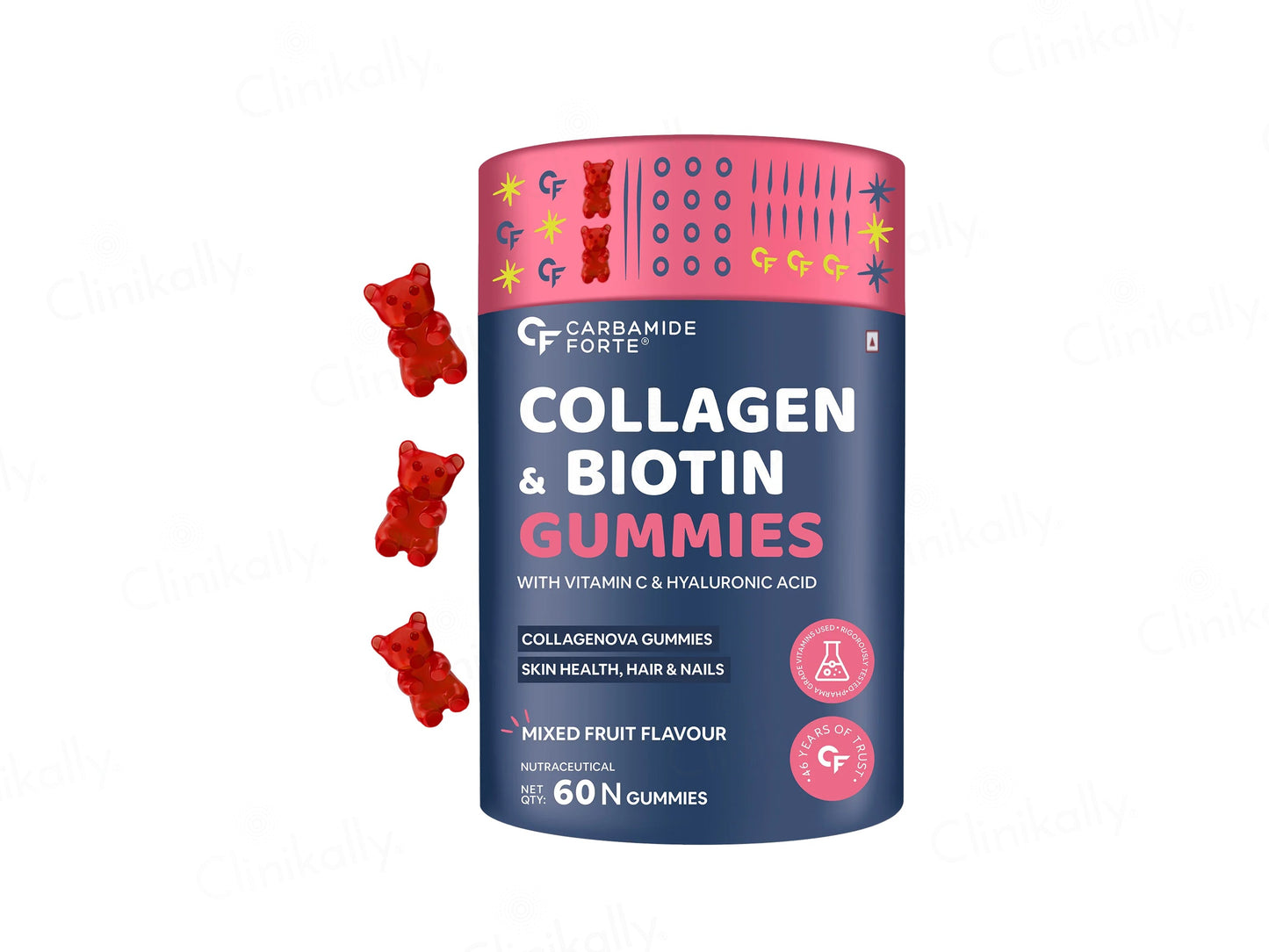 Carbamide Forte Collagen & Biotin Nutraceutical Gummies - Mixed Fruit Flavour
