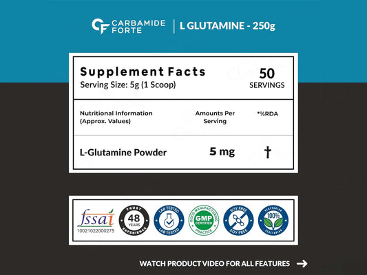Carbamide Forte L Glutamine 5000mg Powder - Unflavoured