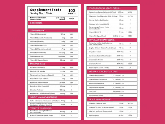 Carbamide Forte Multivitamin With Probiotics Tablet For Women