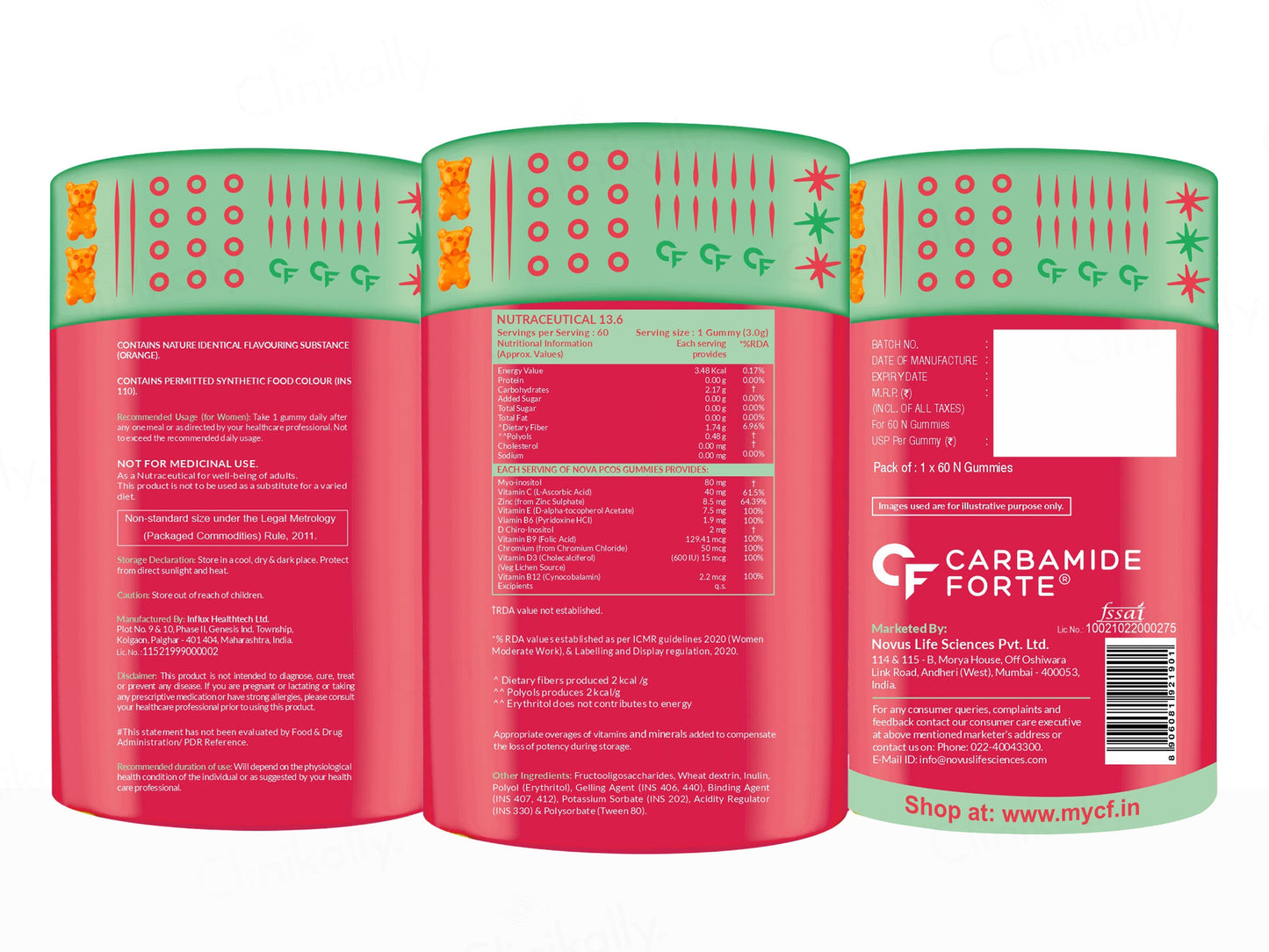 Carbamide Forte PCOS Nutraceutical Gummies - Orange Flavour