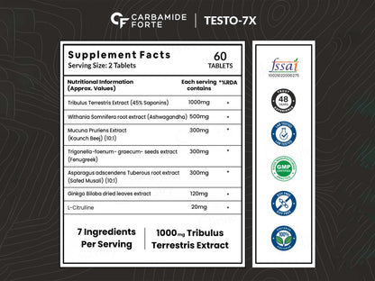 Carbamide Forte Testo-7X Nutraceutical Tablet For Men