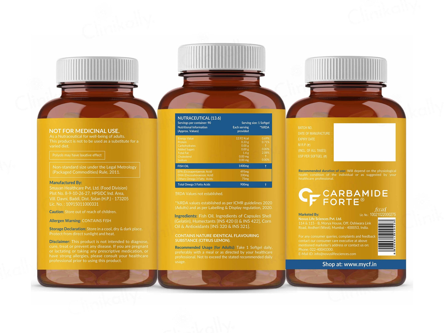Carbamide Forte Triple Strength Fish Oil 1400mg + Omega 3 Capsule