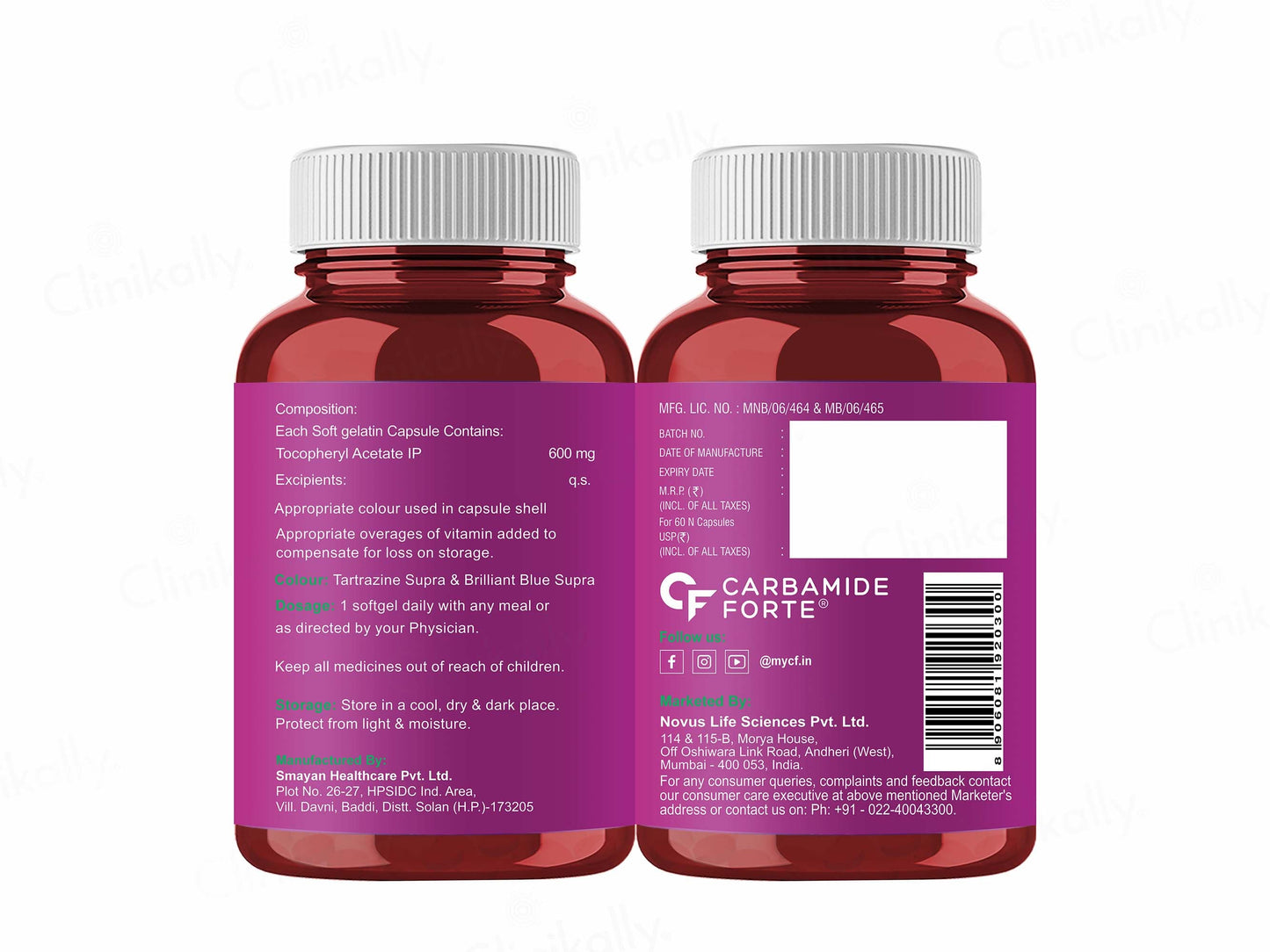 Carbamide Forte Vitamin E 600mg Capsule