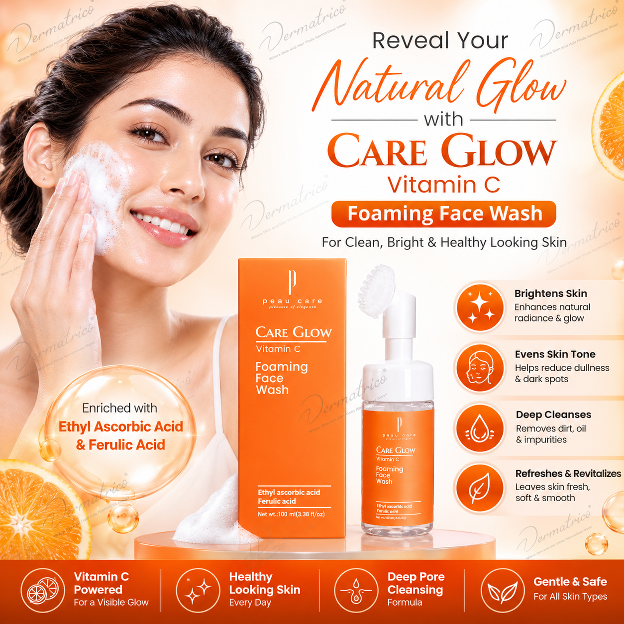 Care Glow Vitamin C Foaming Face Wash