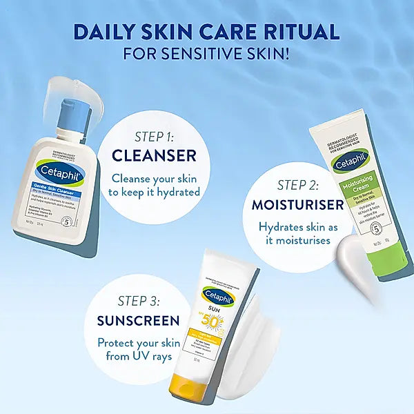 Cetaphil Gentle Skin Cleanser for Face & Body – 125ml, 250ml, 500ml, 1L | For Dry, Sensitive, Normal & Combination Skin