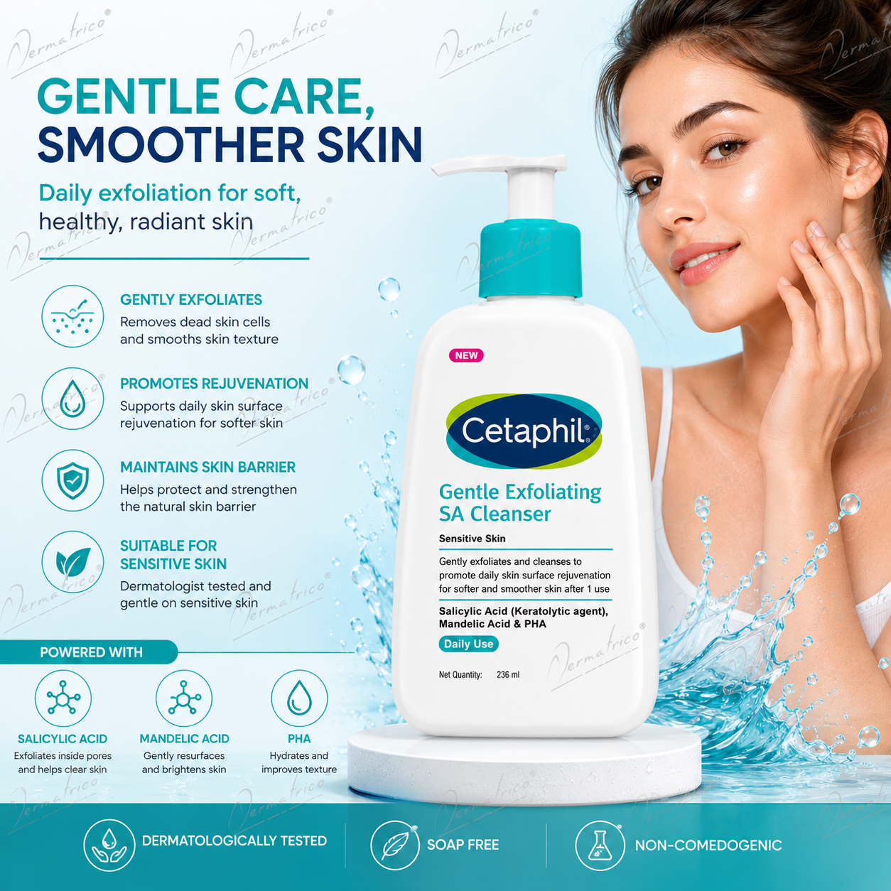 Cetaphil SA Gentle Exfoliating Cleanser For Sensitive Skin