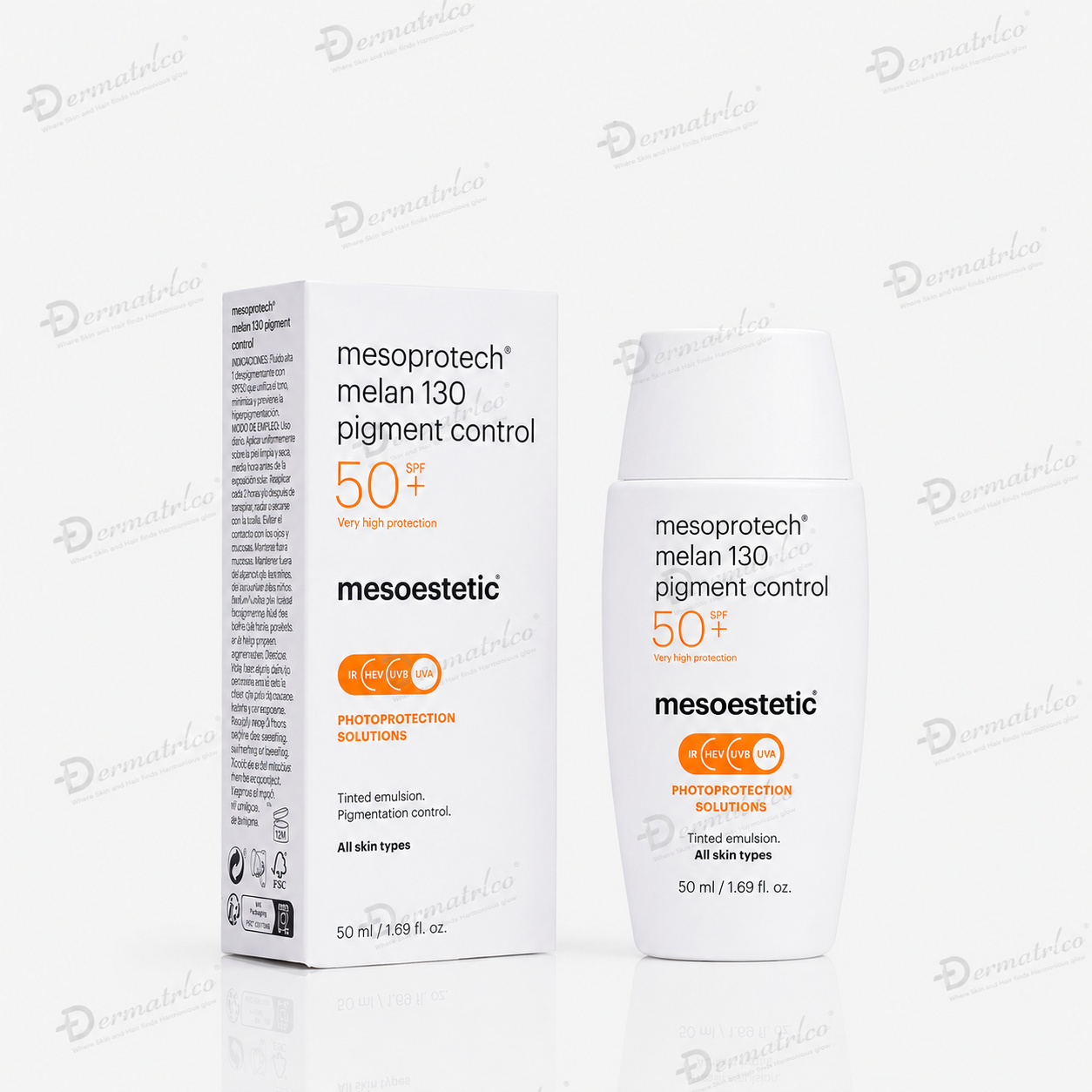 Mesoestetic Mesoprotech Melan 130 Pigment Control Sunscreen SPF 50+ | Tinted Emulsion