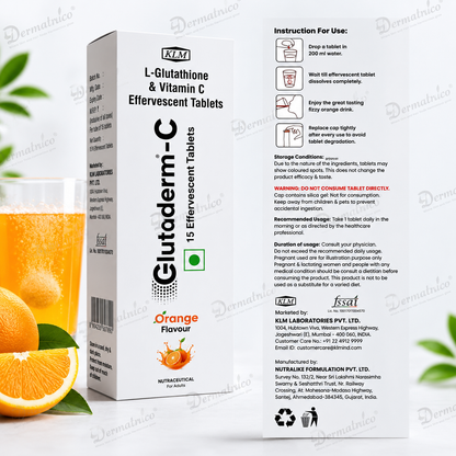 Glutaderm-C Effervescent Tablet - Orange Flavour