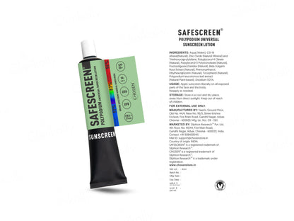 Chosen Safescreen Polypodium Universal Mineral Sunscreen Lotion SPF 50+ PA+++