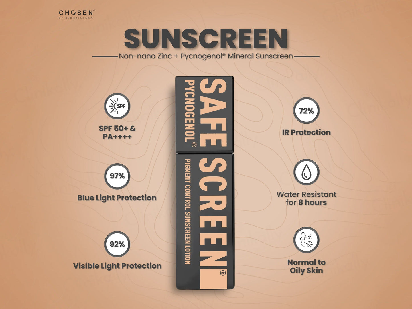 Chosen Safescreen Pycnogenol Pigment Control Mineral Sunscreen Lotion SPF 50+ PA+++