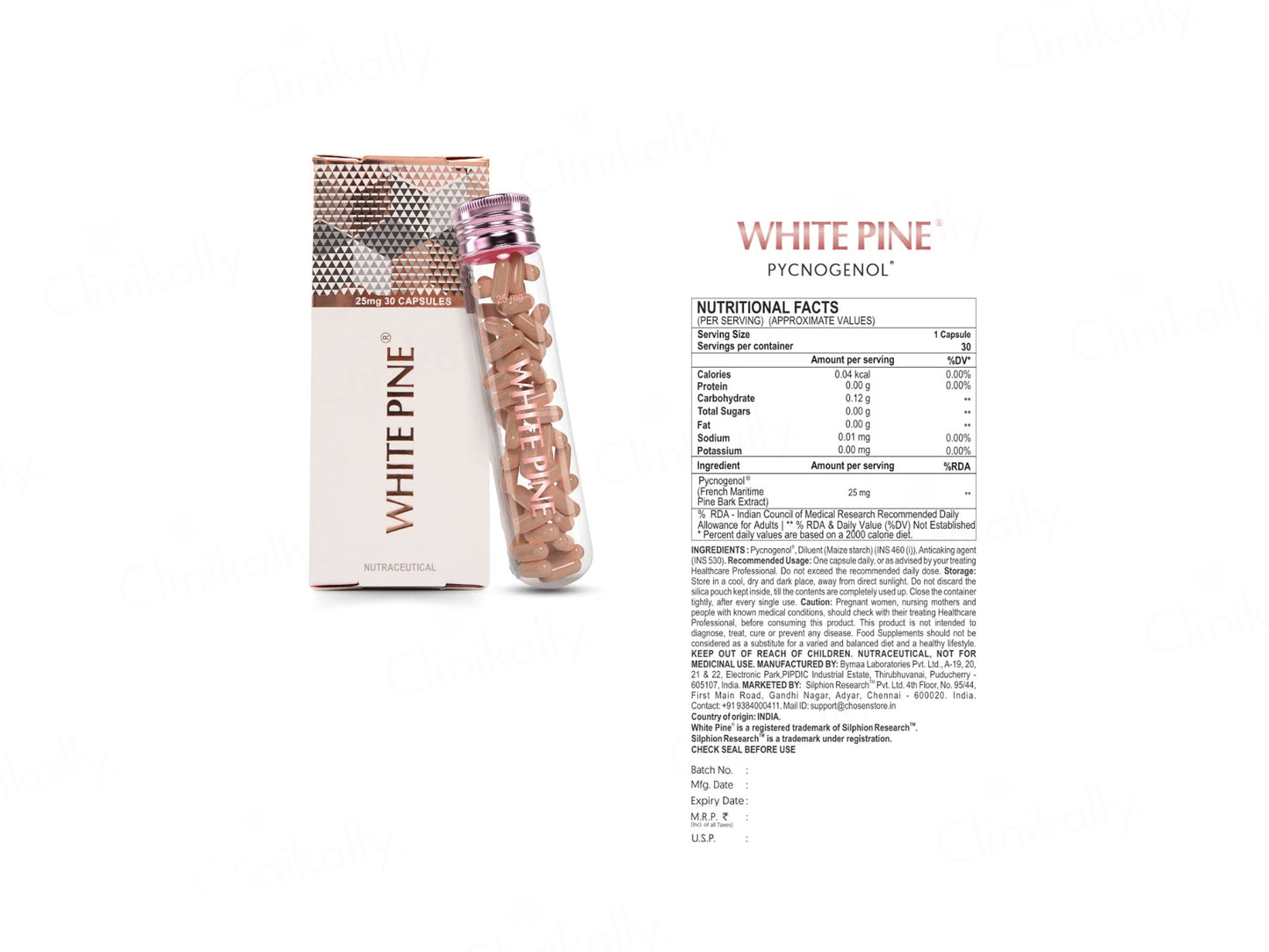 Chosen White Pine Pycnogenol 25mg Nutraceutical Capsule