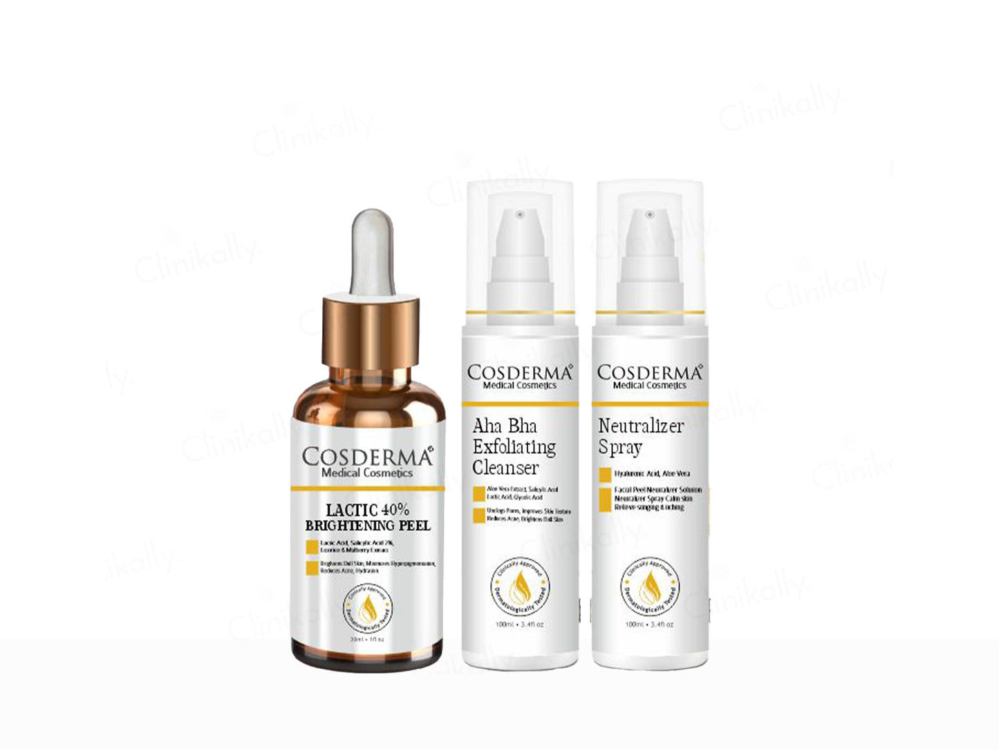 Cosderma Lactic 40% Brightening Peel Chemical Peeling Facial Kit
