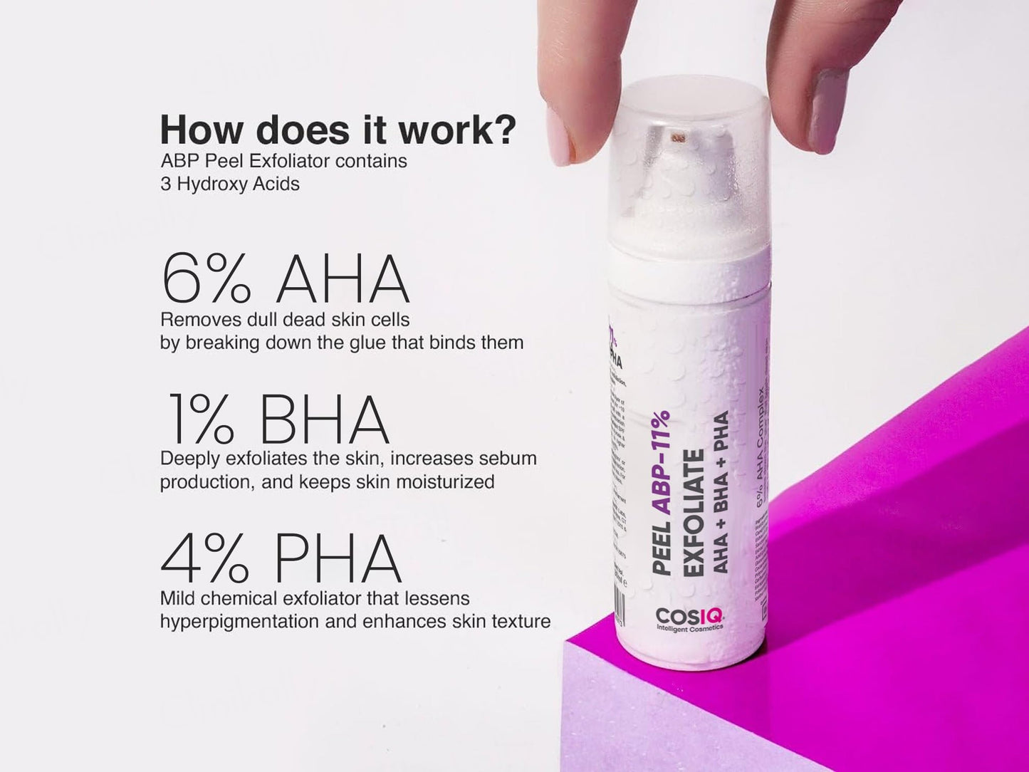 CosiQ ABP-11% AHA + BHA + PHA Gentle Exfoliating Peeling Solution