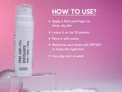 CosiQ ABP-11% AHA + BHA + PHA Gentle Exfoliating Peeling Solution