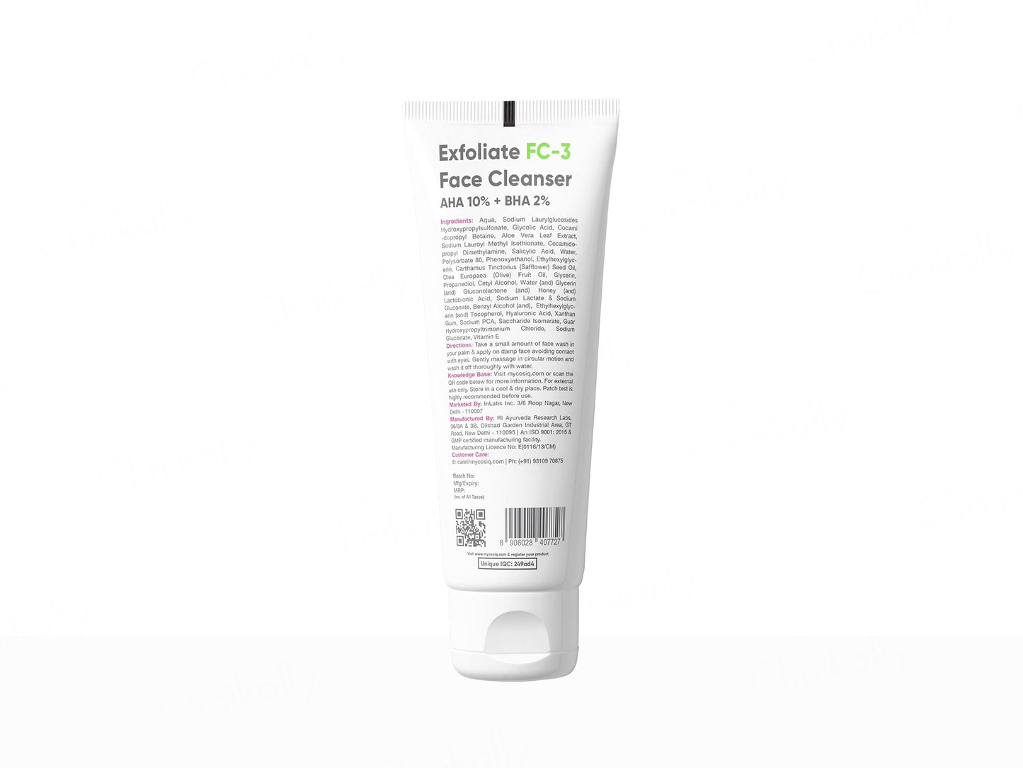 CosiQ FC-3 AHA 10% + BHA 2% Exfoliating Face Cleanser Gel