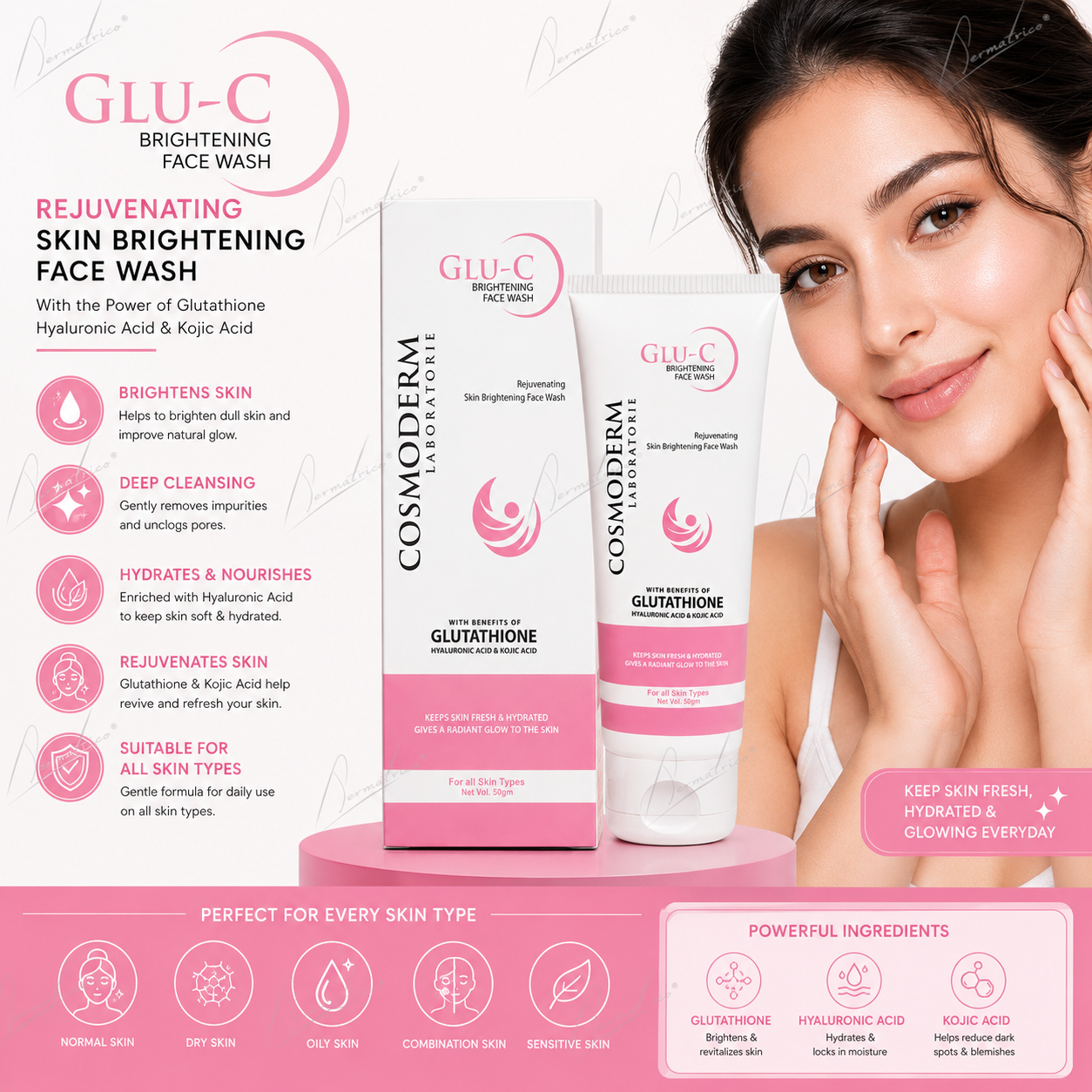 Cosmoderm Glu-C Skin Brightening Face Wash