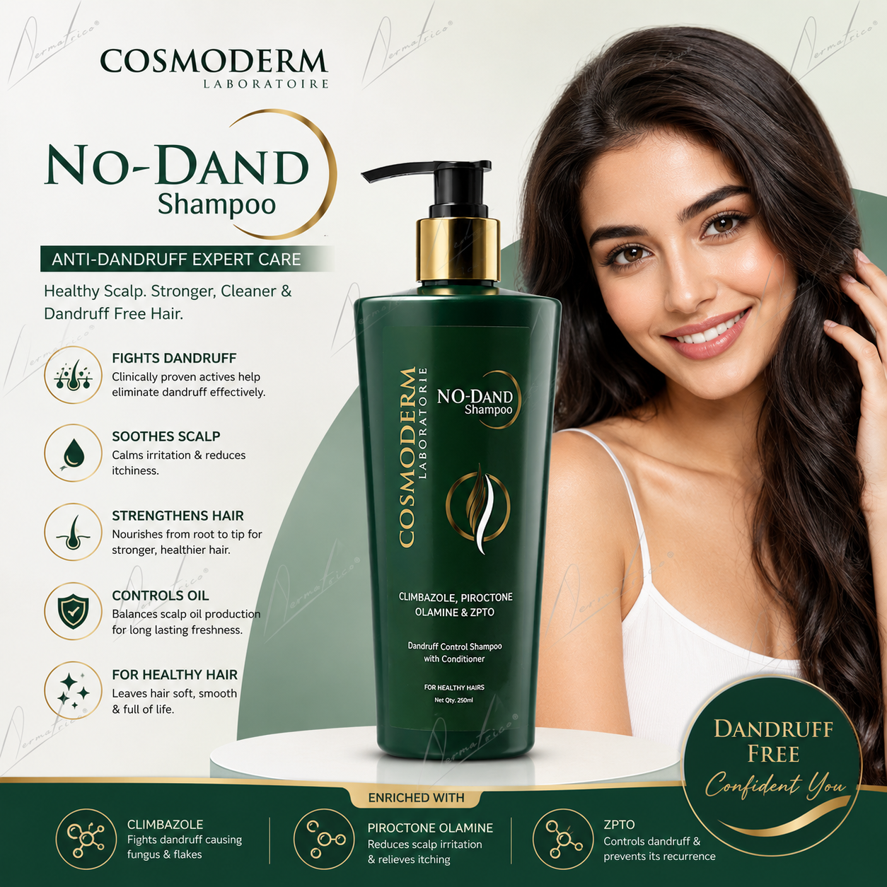 Cosmoderm NO-Dand Dandruff Control Shampoo