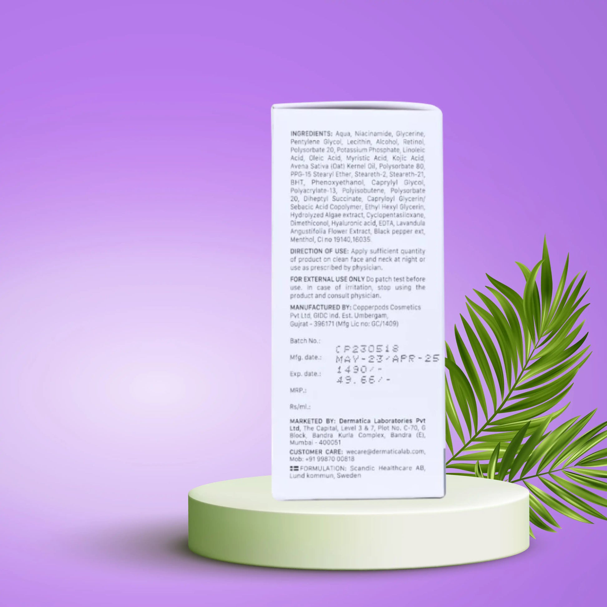 Dermatica RetiBright Night Cream |Reduces acne marks caused after acne breakouts.