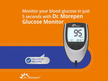 Dr. Morepen GlucoOne BG-03 Blood Glucose Monitoring System Combo Pack (Meter + 25 Strips)