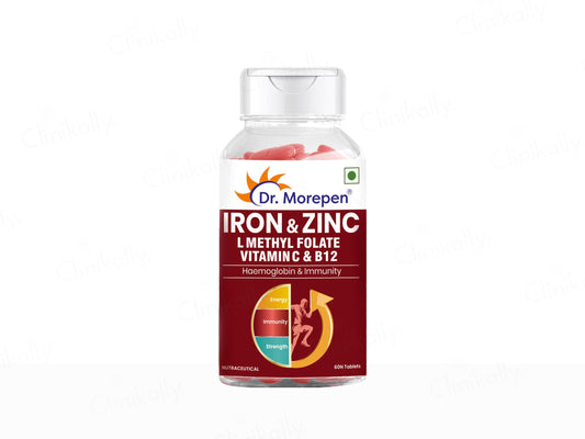 Dr. Morepen Iron & Zinc, L-Methyl Folate, Vitamin C & B12 Tablet