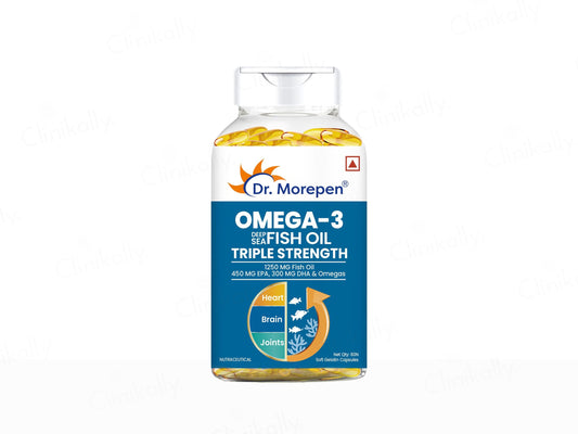 Dr. Morepen Omega-3 Deep Sea Fish Oil Triple Strength Soft Gelatin Capsule