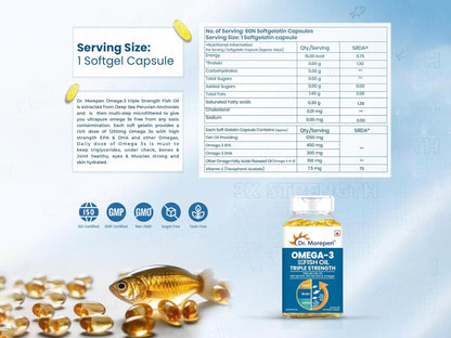 Dr. Morepen Omega-3 Deep Sea Fish Oil Triple Strength Soft Gelatin Capsule