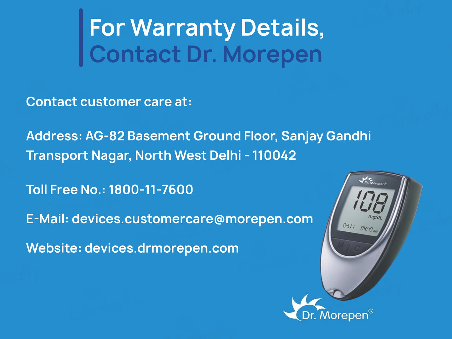 Dr. Morepen GlucoOne BG-03 Blood Glucose Monitoring System Combo Pack (Meter + 50 Strips)
