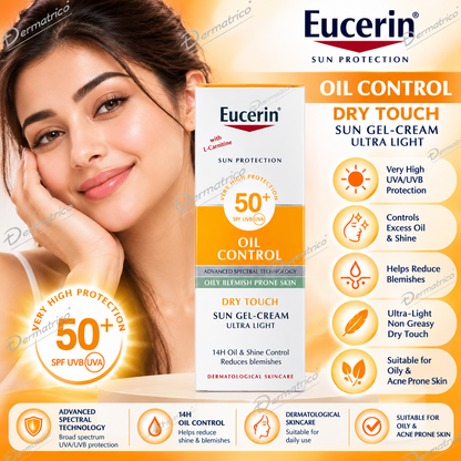 Eucerin Oil Control Dry Touch Ultra Light Sun Gel-Cream Sunscreen SPF 50+