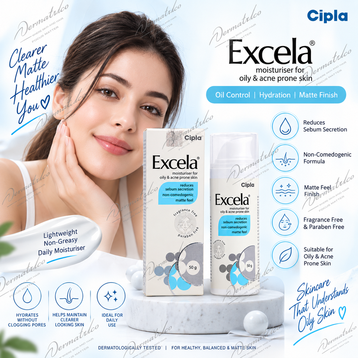 Excela Moisturiser for Oily & Acne Prone Skin