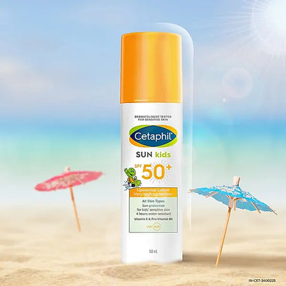 Cetaphil Sunscreen For Kids SPF 50 For All Skin Types | Sun Protection 4 hours water resistant-150ml