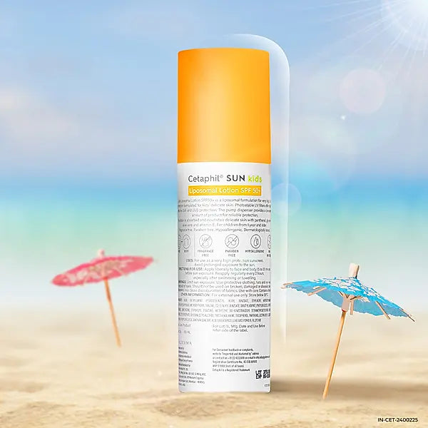 Cetaphil Sunscreen For Kids SPF 50 For All Skin Types | Sun Protection 4 hours water resistant-150ml