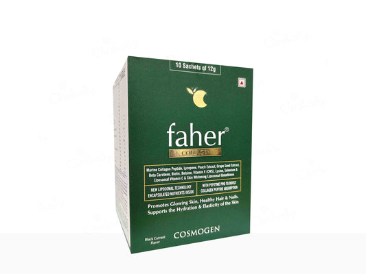 Faher Collagen For Glowing Skin, Healthy Hair, & Nails Black Current Flavour