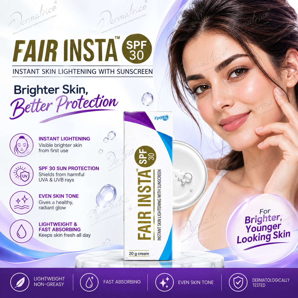 Fair Insta Sunscreen SPF 30 Instant Skin Lightening Cream 