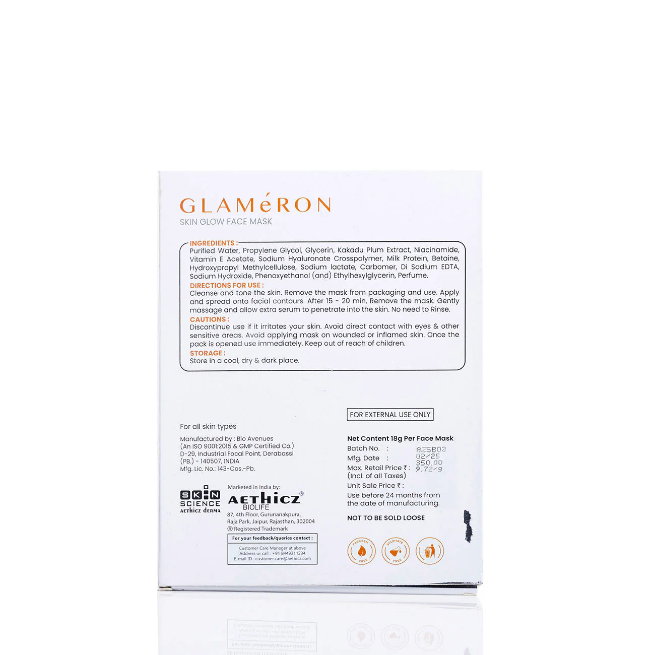 Glameron Skin Glow Face Sheet Mask