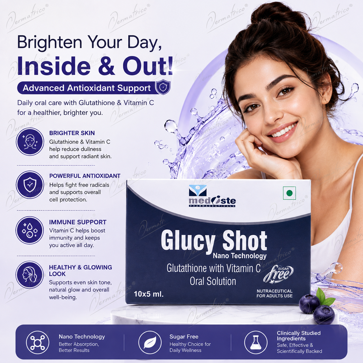 Glucy Shots Glutathione & Vitamin C Oral Solutions
