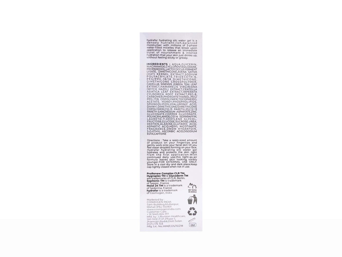 Hydrafar Hydrating Silc Water Gel