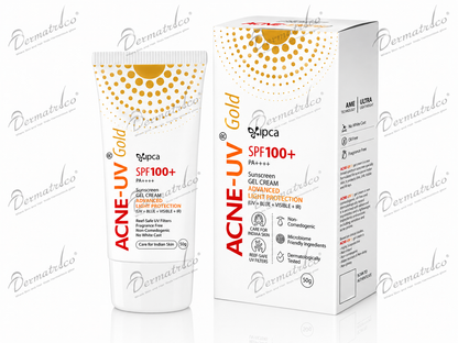 IPCA Acne-UV Gold Sunscreen SPF 100+ PA++++ 50gm