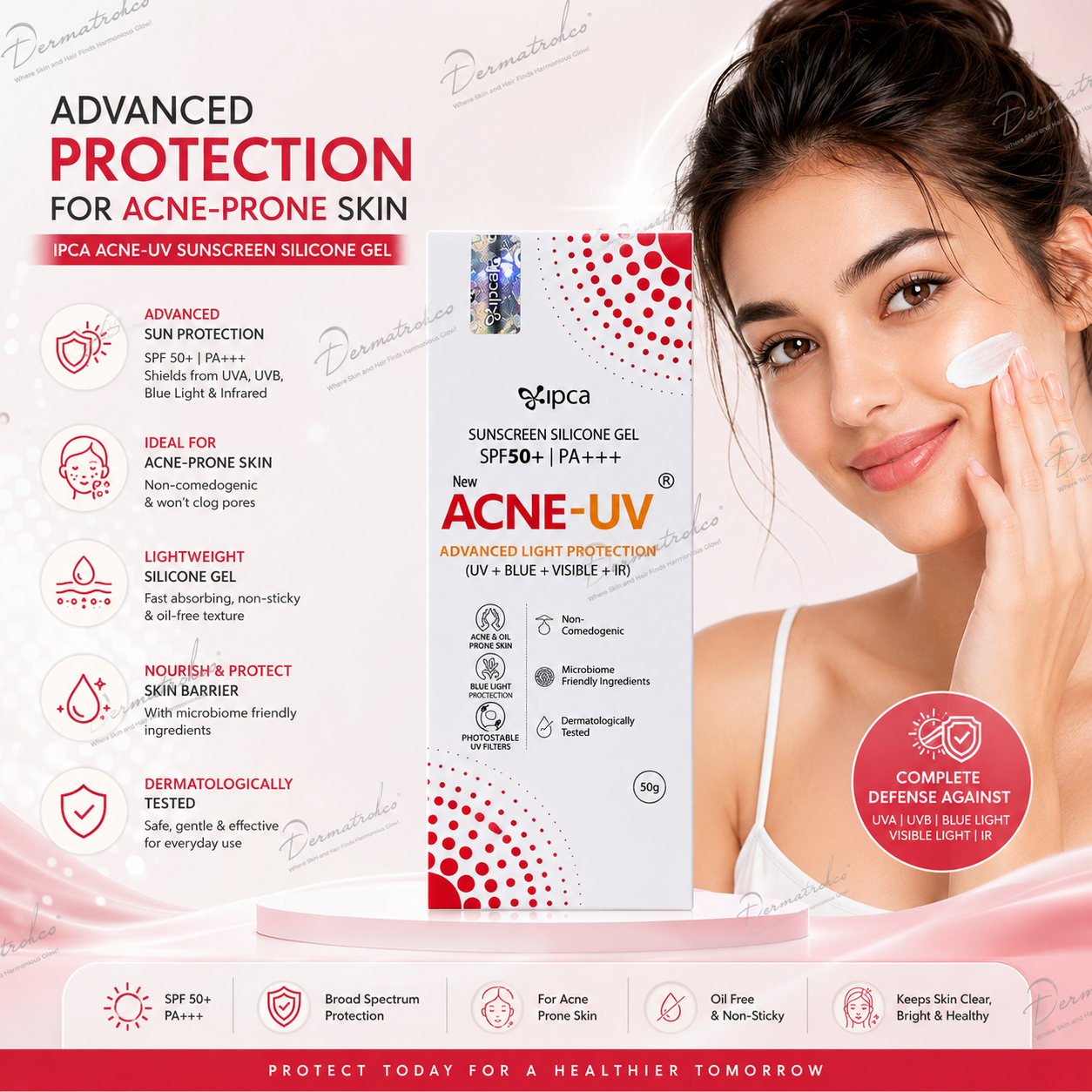 IPCA Acne-UV Silicone Sunscreen Gel SPF 50+ PA+++
