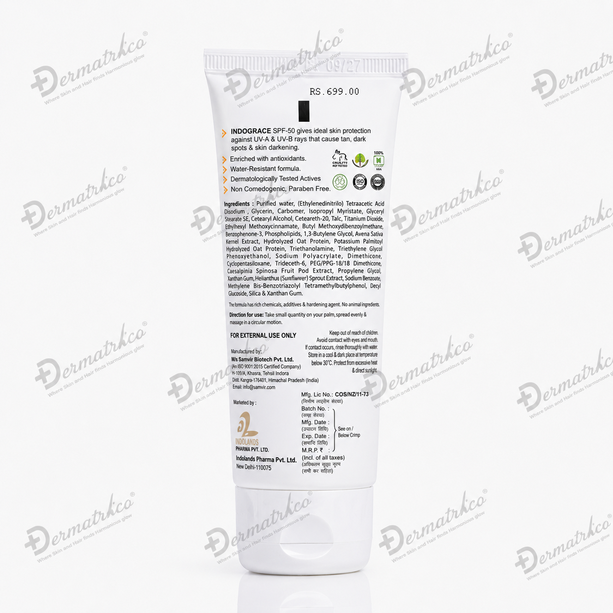 Indograce Advance Sun Protection Sunscreen Gel SPF 50