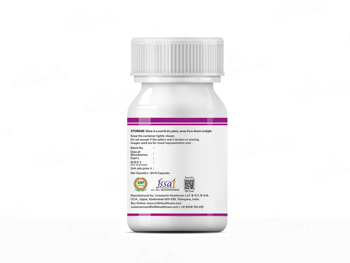 Inlife Alpha Lipoic Acid 300mg Antioxidant Nutraceutical Vegetarian Capsule